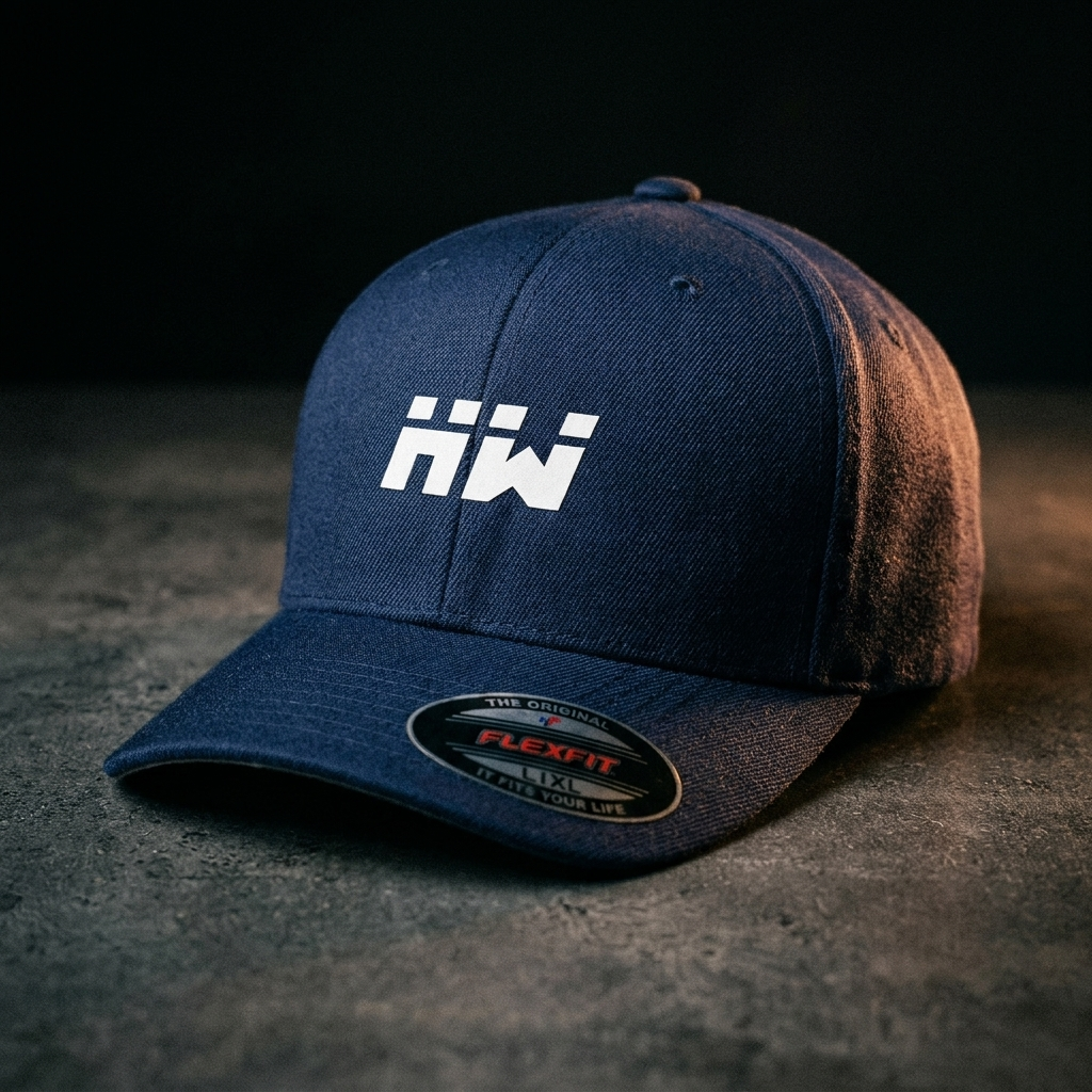 HEAVEYWEIGHT structured wool cap — premium studio shot on dark concrete
